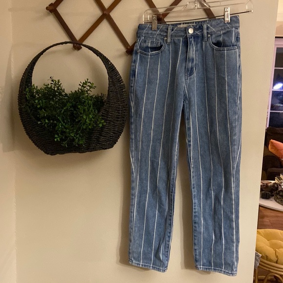 Pacsun Striped Mom Jeans 24 - Picture 2 of 9